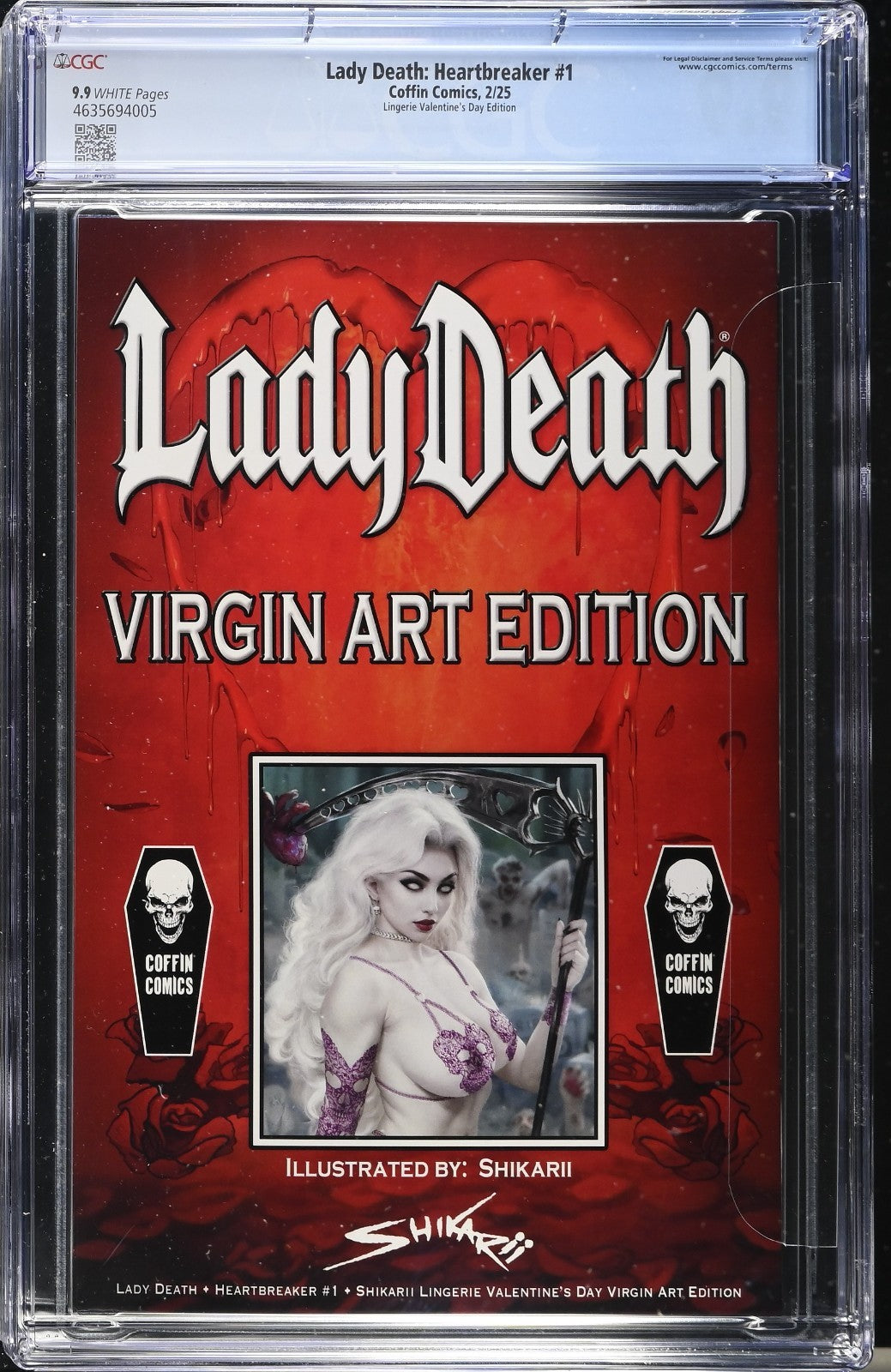 Lady Death Heartbreaker #1 Shikarii Valentines Day Lingerie CGC 9.9 Ltd 99