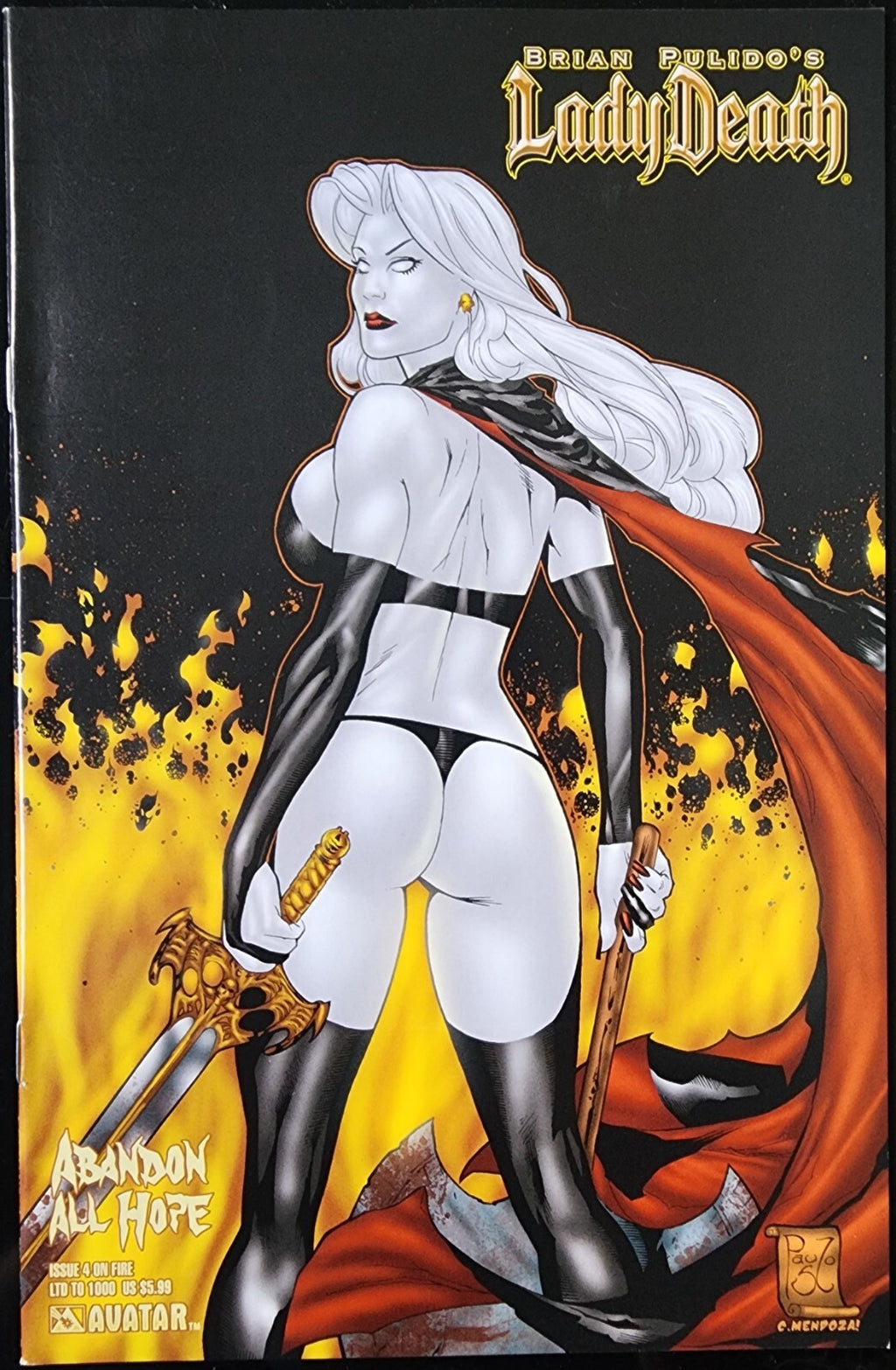 Lady Death Abandon All Hope # 4 On Fire Lim to 1000 Variant Cover Edition 2006