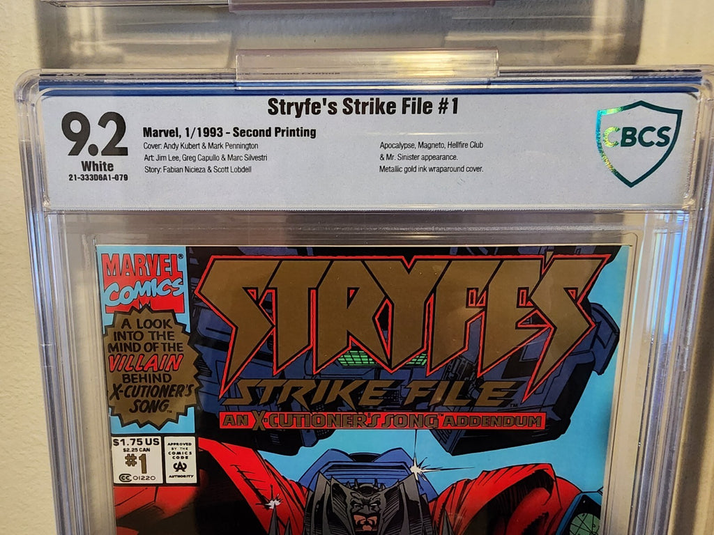 Stryfe's Strike File #1 2nd Print CBCS 9.2 Gold Not CGC 1993 Magneto Unpressed