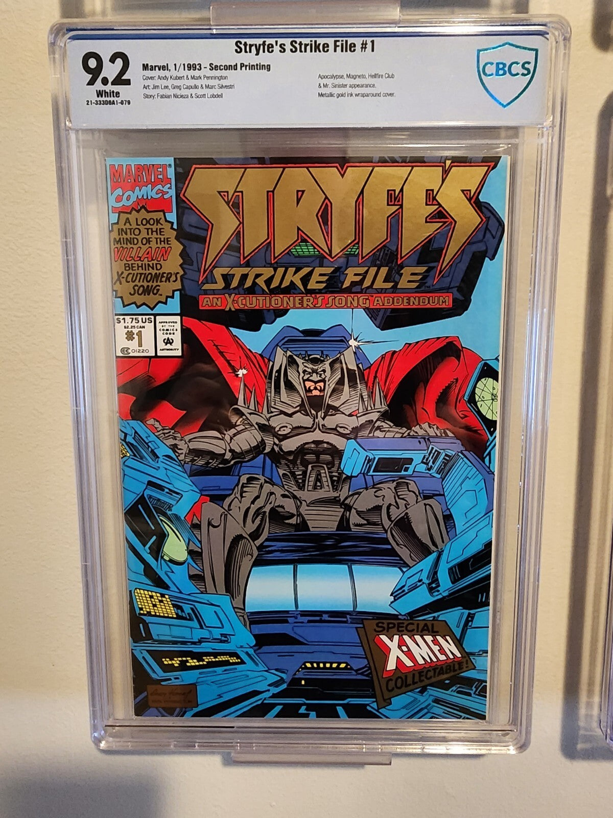 Stryfe's Strike File #1 2nd Print CBCS 9.2 Gold Not CGC 1993 Magneto Unpressed