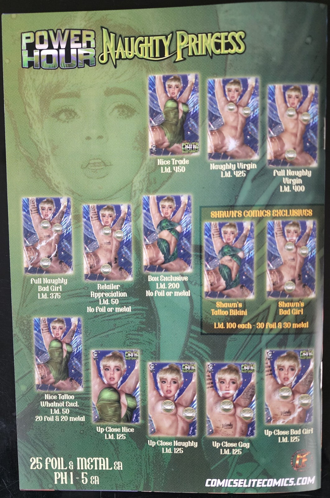 POWER HOUR #2 SHIKARII TINKER BELL SHAWN'S TATOO BIKINI VARIANT - LTD TO 100 2nd