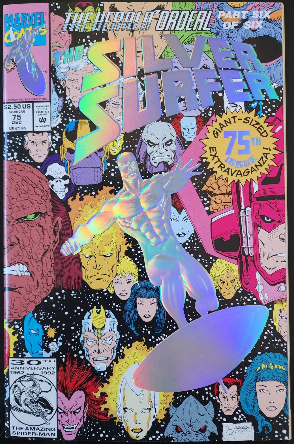 silver surfer 75 1992 Death of Nova (Frankie Raye) Embossed Cover