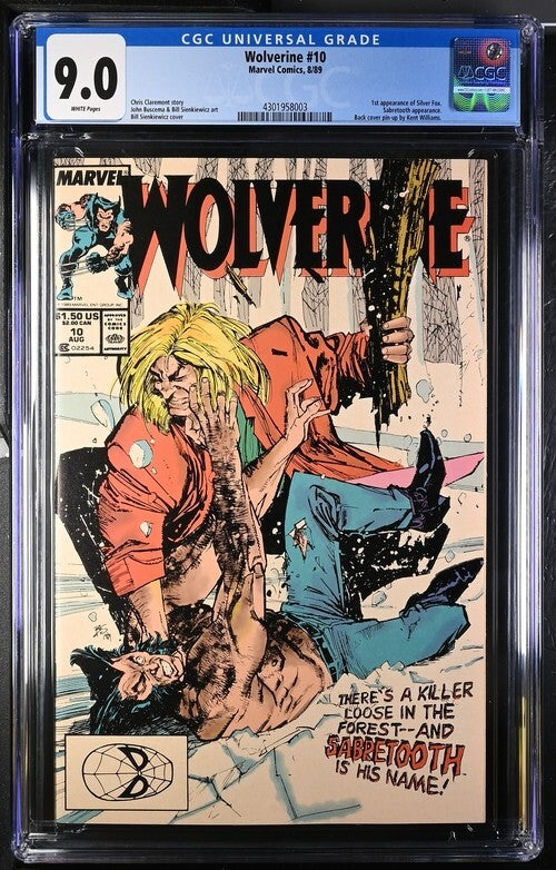 Wolverine 10 CGC 9.0 1st Silver Fox; Sabertooth Appearance - Light Tanning