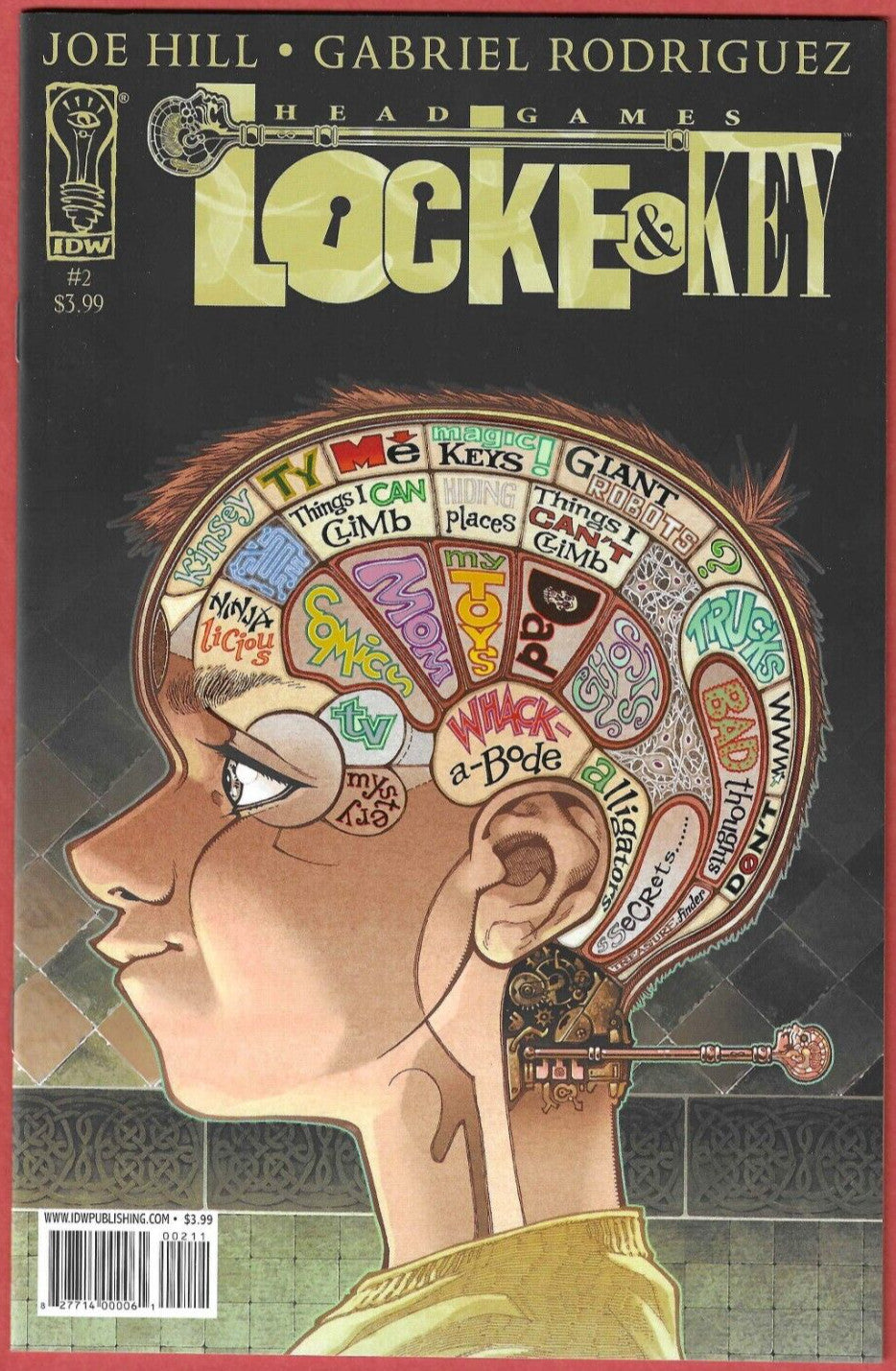 Locke & Key: Head Games #2 Comic Book IDW 2009 1st, Joe Hill, Gabriel Rodriguez