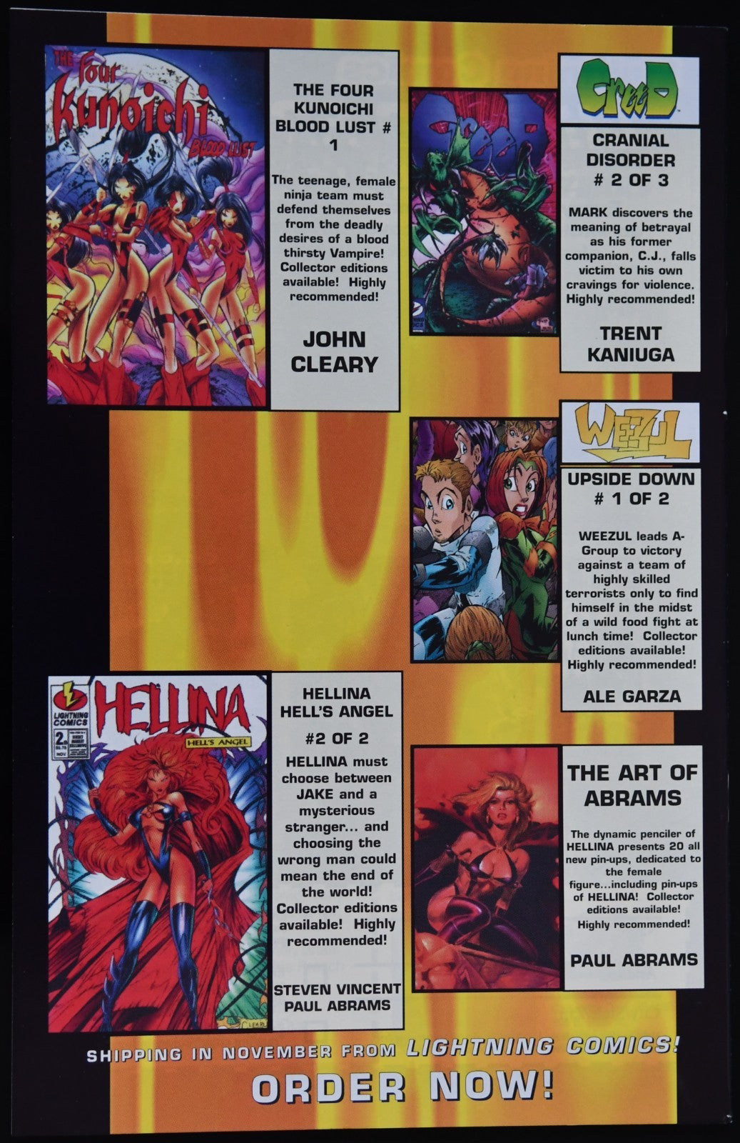 Hellina: Heart of Thorns 1996 Lightning Comics Choose Your Issue