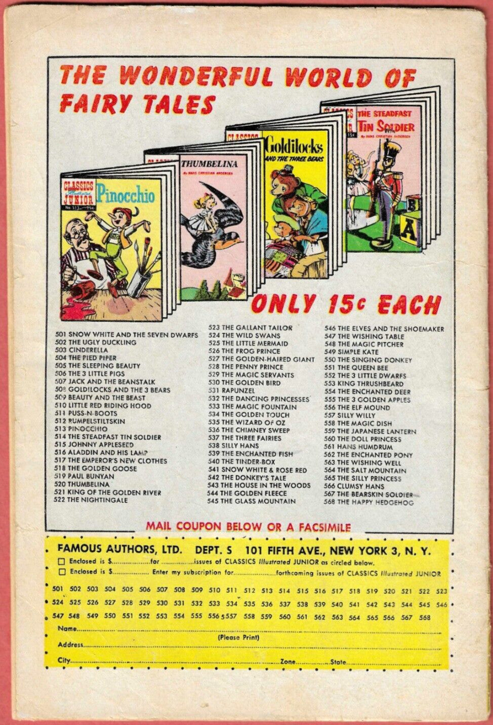 Classics Illustrated Junior Pinocchio, Pied Piper, The House in the Woods & More