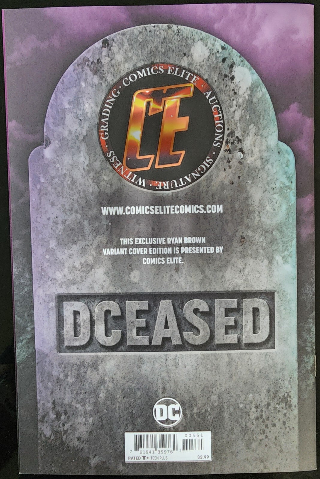 DCeased #5 Ryan Brown Wonder Woman B & W Zombie Variant Cover Comics Elite 2019
