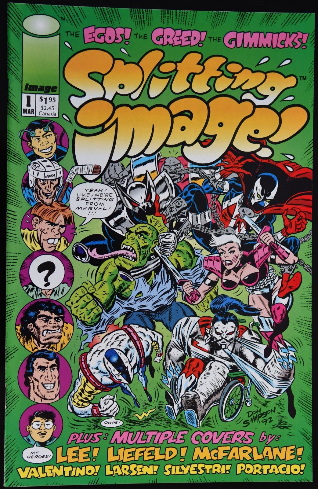 Splitting Image #1 YoungBratBrood Back Cover 1993