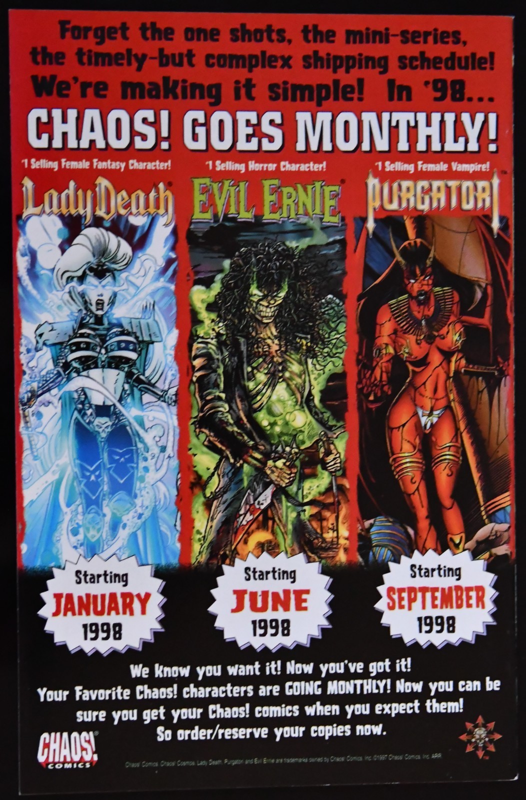 Lady Death (1998-1999) Chaos Comics Choose Your Issue