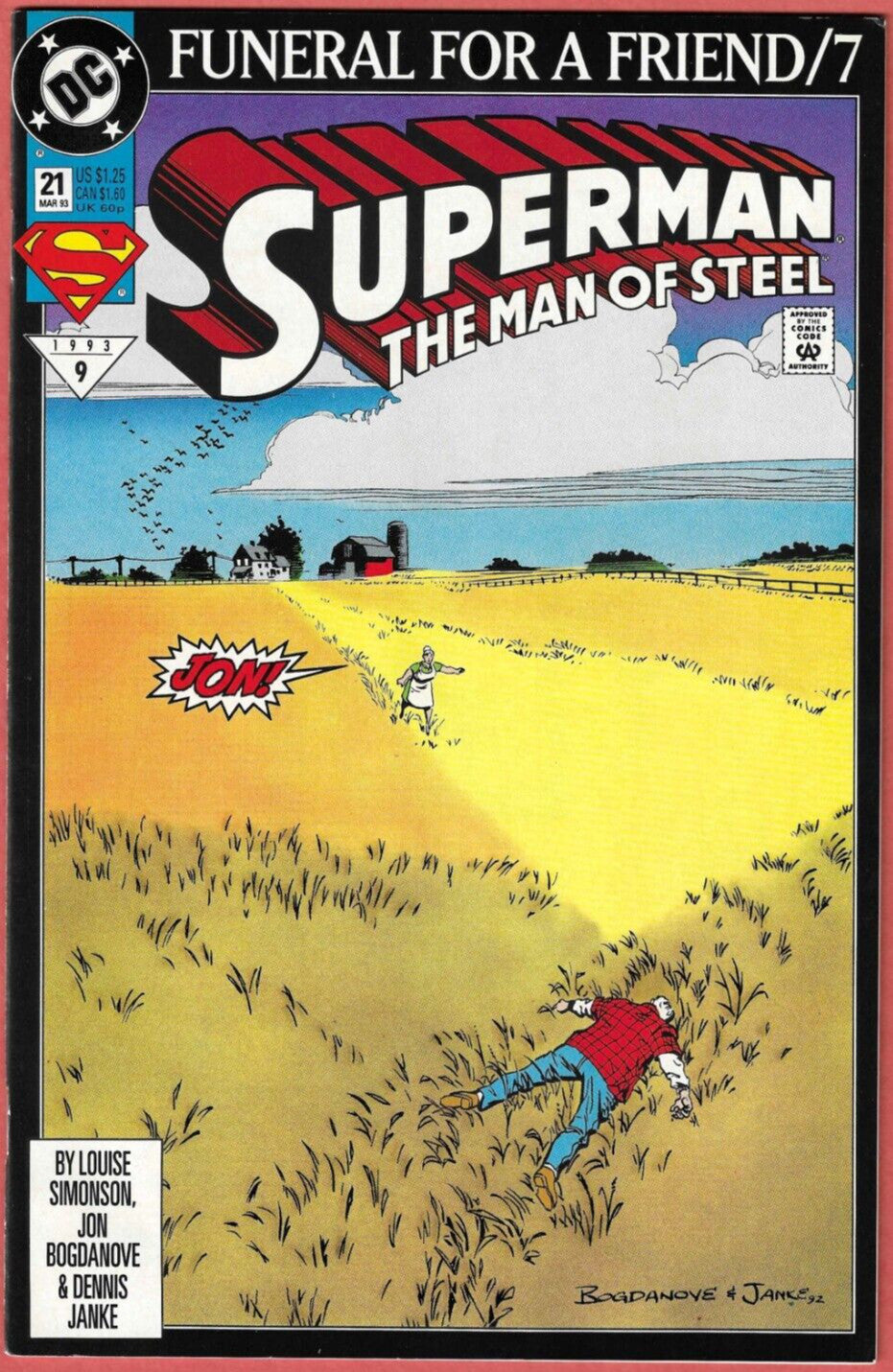 Superman Man of Steel #21 First Print Funeral for a Friend 1993