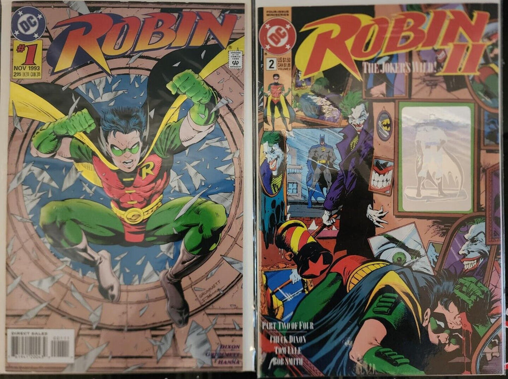 ROBIN #1 1993, ROBIN II: JOKERS WILD #2D 1991 LOT DEBUT OF ROBINS REDBIRD