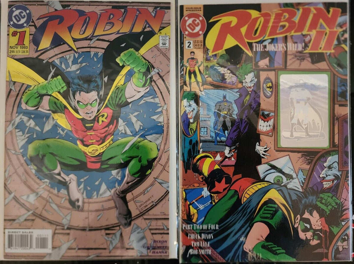 ROBIN #1 1993, ROBIN II: JOKERS WILD #2D 1991 LOT DEBUT OF ROBINS REDBIRD