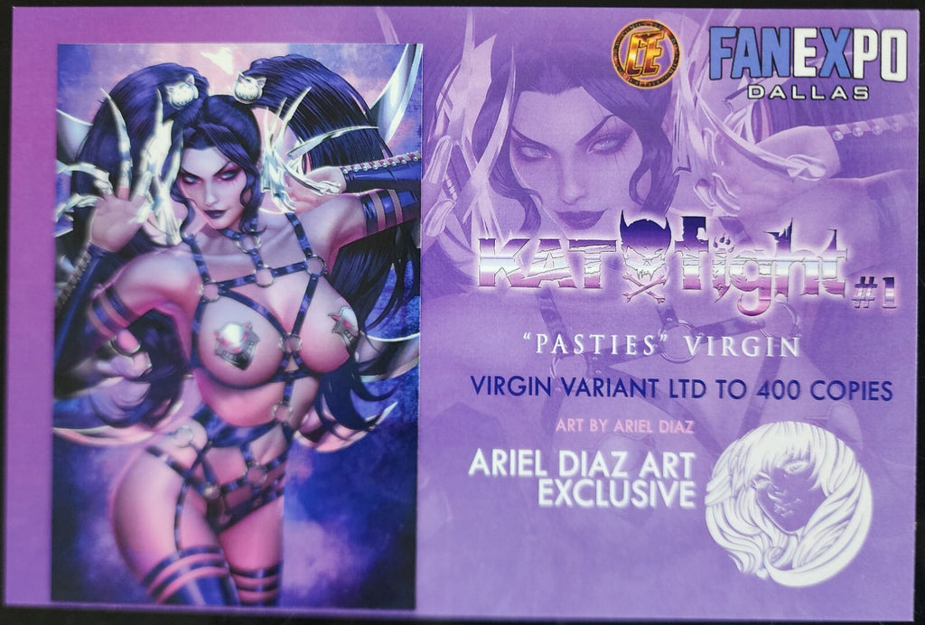 KATFIGHT #1 PREVIEW ARIEL DIAZ DALLAS 2024 FAN EXPO LINGERIE PASTIE VIRGIN LE400