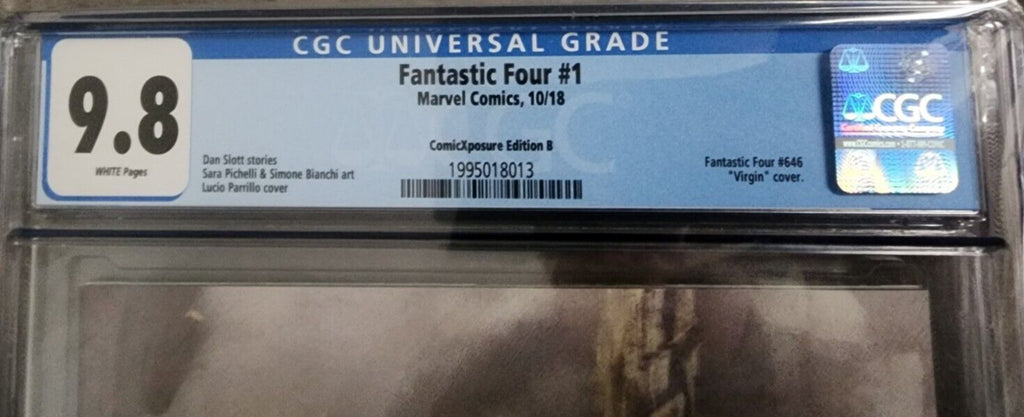 FANTASTIC FOUR 1 CGC 9.8 LUCIO PARRILLO GRIEVER COMICXPOSURE VIRGIN VARIANT B