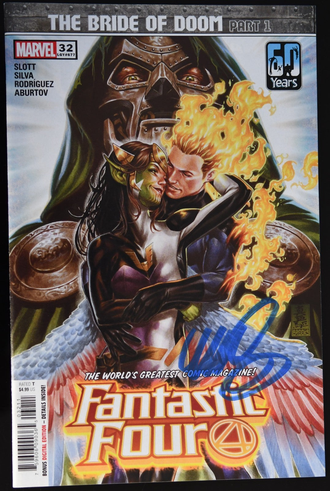 Fantastic Four, Vol 6 #32 2021 Signed Mark Brooks Doctor Doom Cover