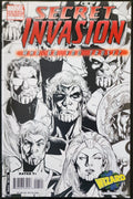SECRET INVASION WHO DO YOU TRUST #1 WIZARD VARIANT MARVEL 2008 B&W Disney Show