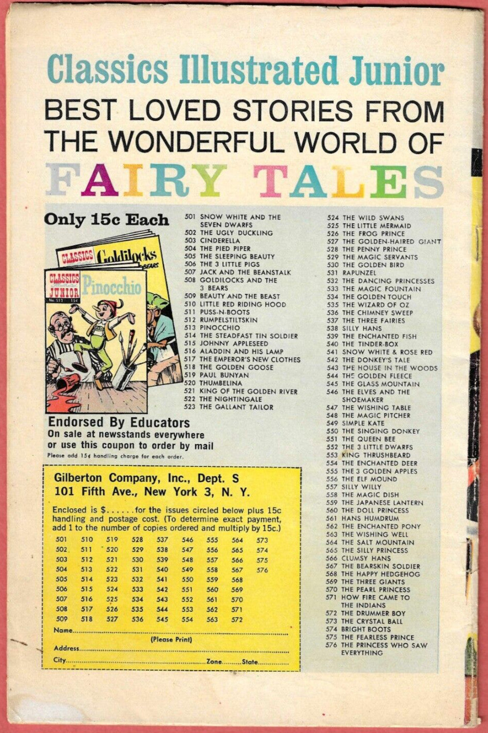Classics Illustrated Junior Pinocchio, Pied Piper, The House in the Woods & More