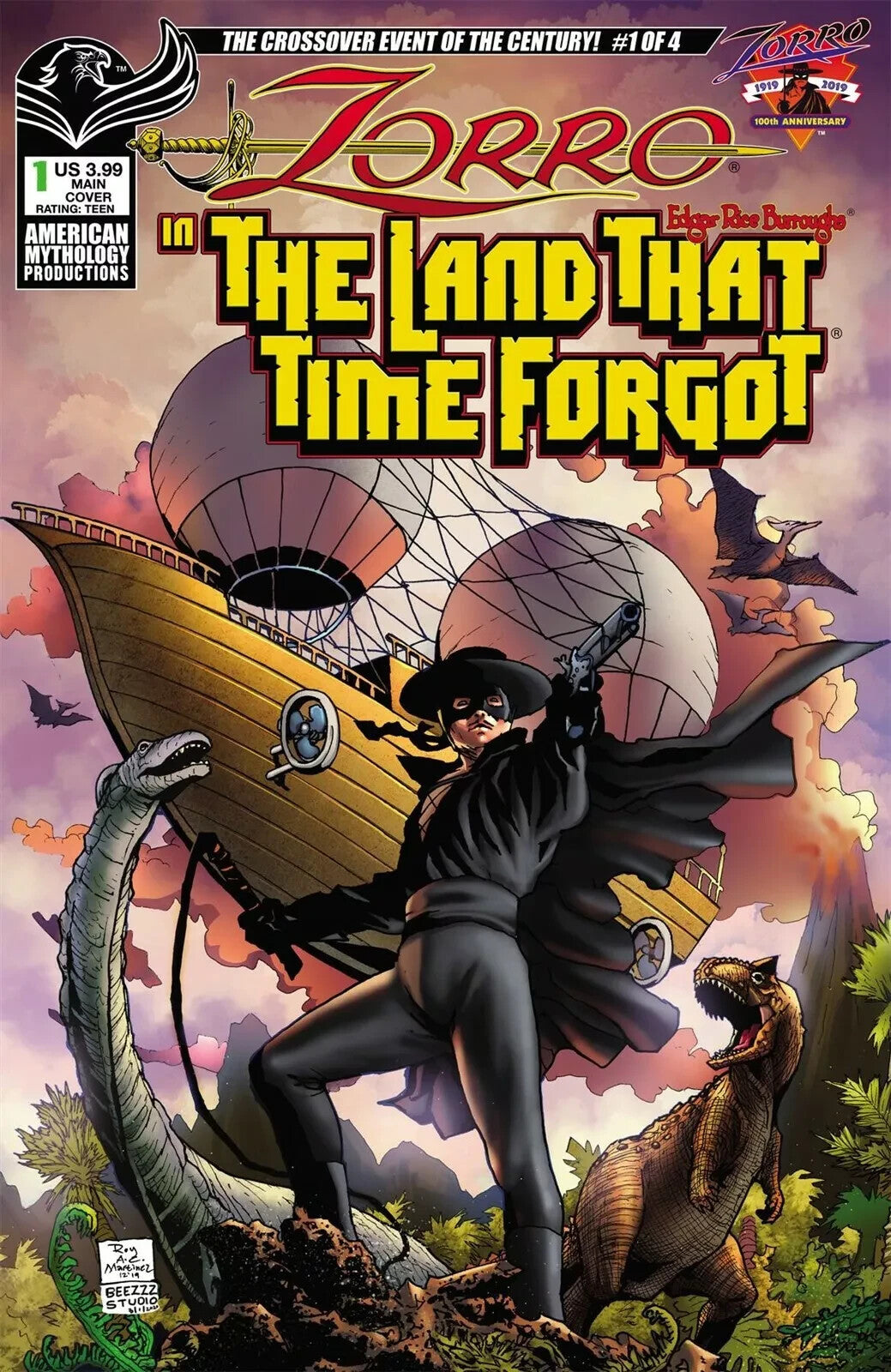 ZORRO IN LAND THAT TIME FORGOT 1 CVR A MARTINEZ (AMERICAN MYTHOLOGY)