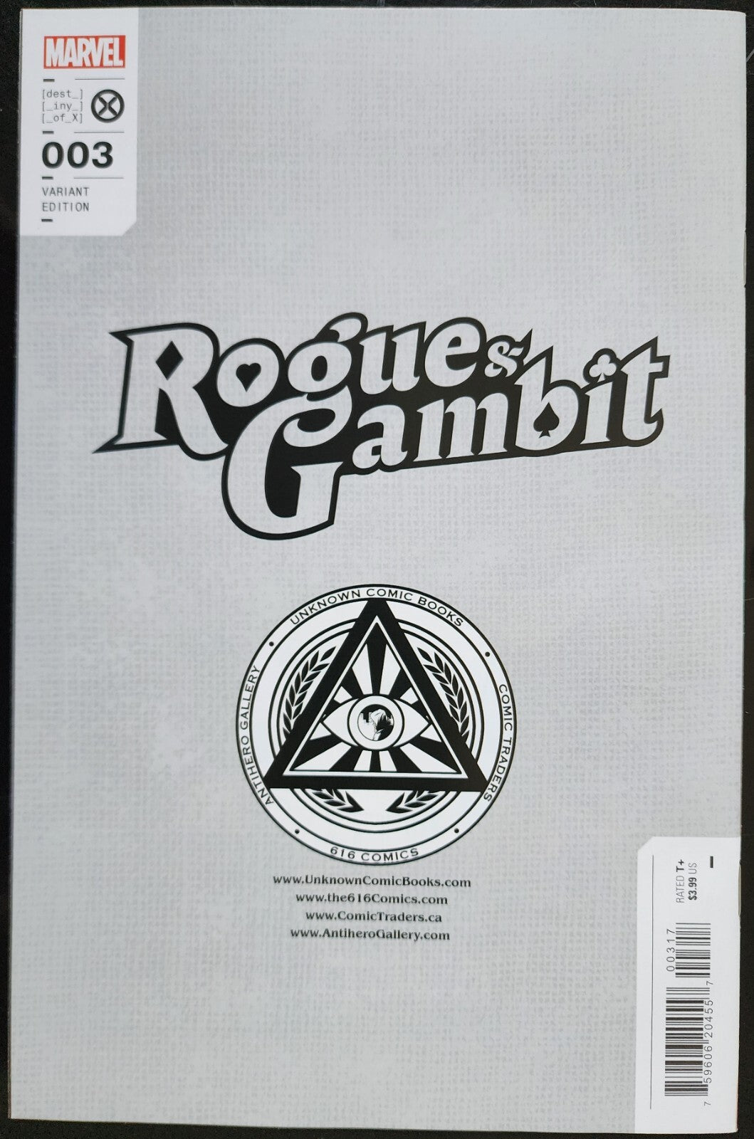 Rogue & Gambit #3 Unknown Comics Ivan Tao Exclusive Virgin Variant