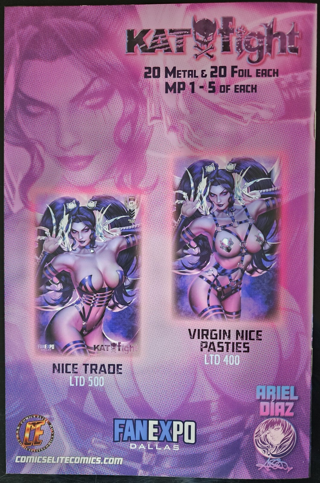 KATFIGHT #1 PREVIEW ARIEL DIAZ DALLAS 2024 FAN EXPO LINGERIE TRADE VARIANT LE500