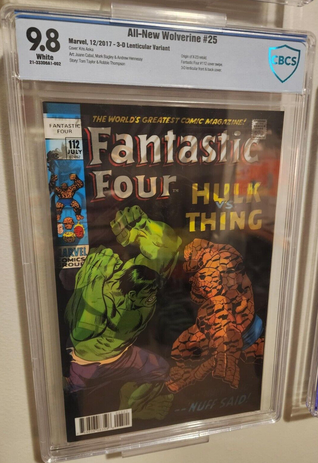 All-New Wolverine #25 CBCS 9.8 3D Lenticular Variant Origin of X-23 2017 CGC