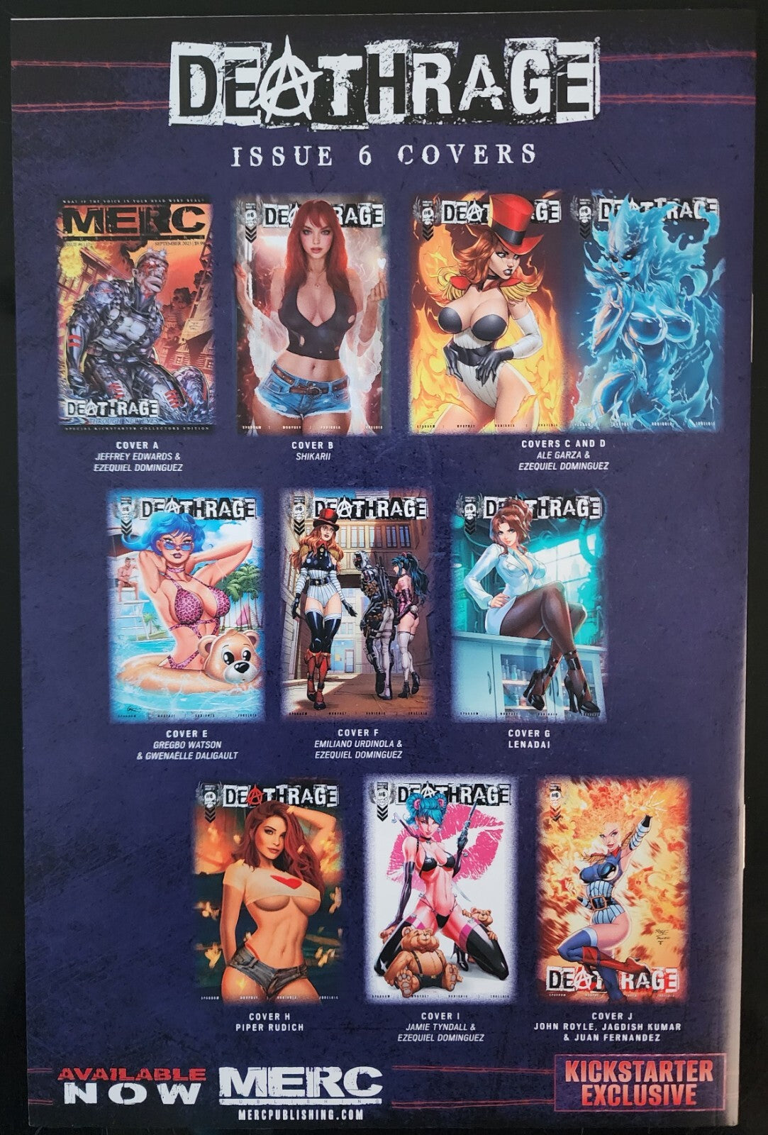 Deathrage 1-6 Complete Set Piper Rudich Tristarr and More Merc Publishing