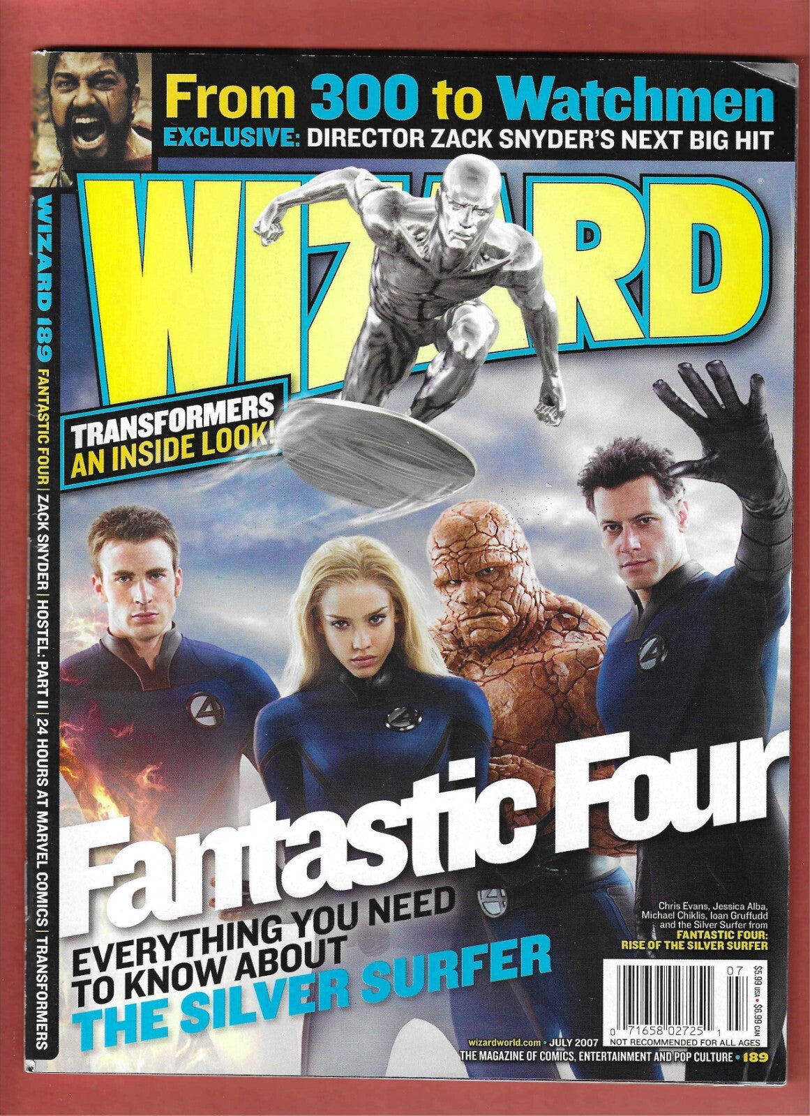 Wizard Magazine #189 Fantastic Four Silver Surfer 300 to Watchmen Transformers