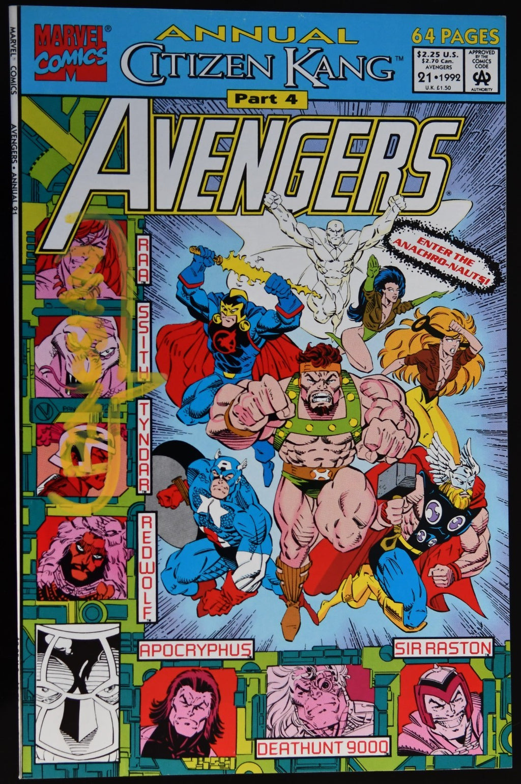 Avengers Annual #21 Signed Dan Panosian 1992 1st Full App. Anachronauts