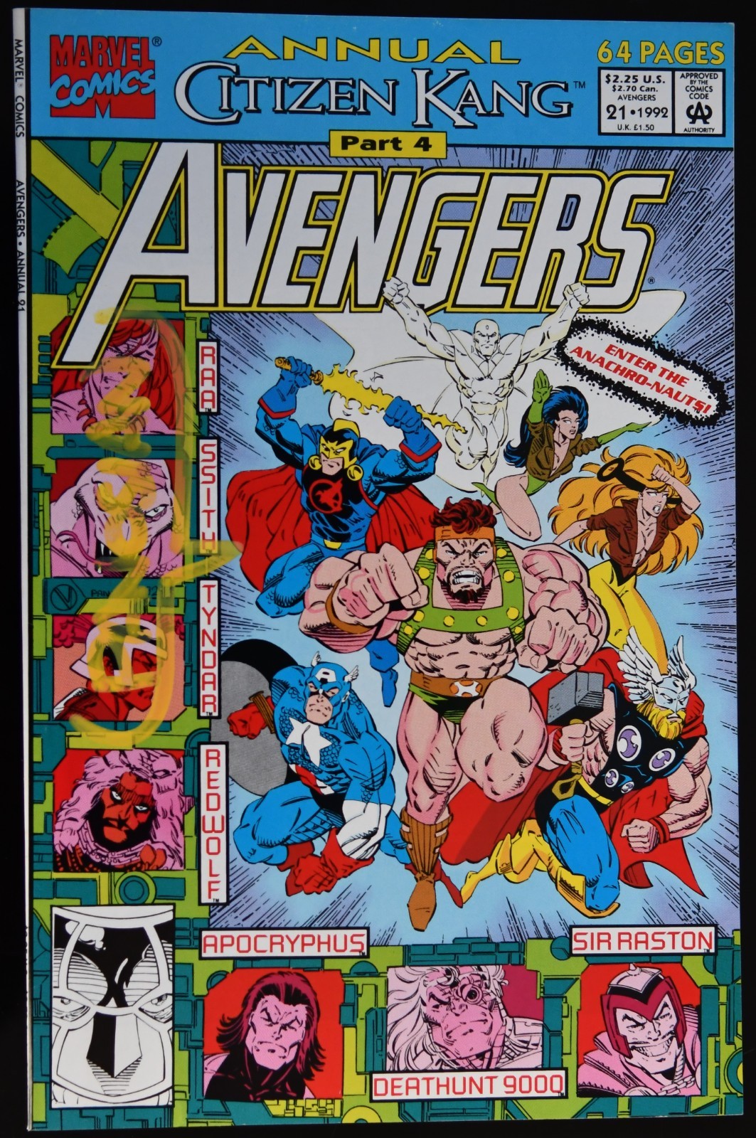Avengers Annual #21 Signed Dan Panosian 1992 1st Full App. Anachronauts