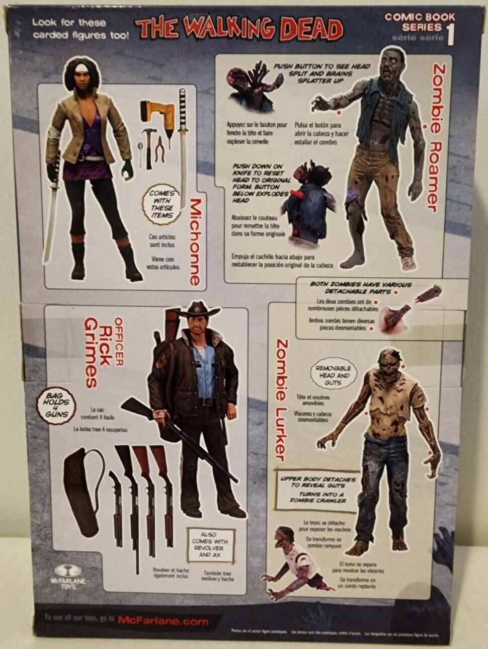 WALKING DEAD SERIES 1 BLOODY BLACK & WHITE RICK MICHONNE FIGURE 2 PACK MCFARLANE