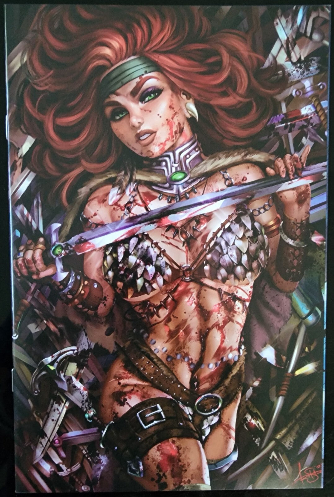 Red Sonja #8 Virgin B Bloody Comic Elite Tristan Tristarr Thompson