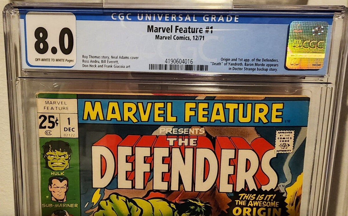 Marvel Feature #1 CGC 8.0 1st Appearance and Origin Defenders! Hulk 1971