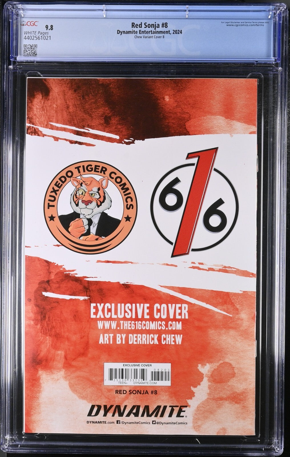 Red Sonja #8 CGC 9.8 Derrick Chew Cover B Variant Ltd 333