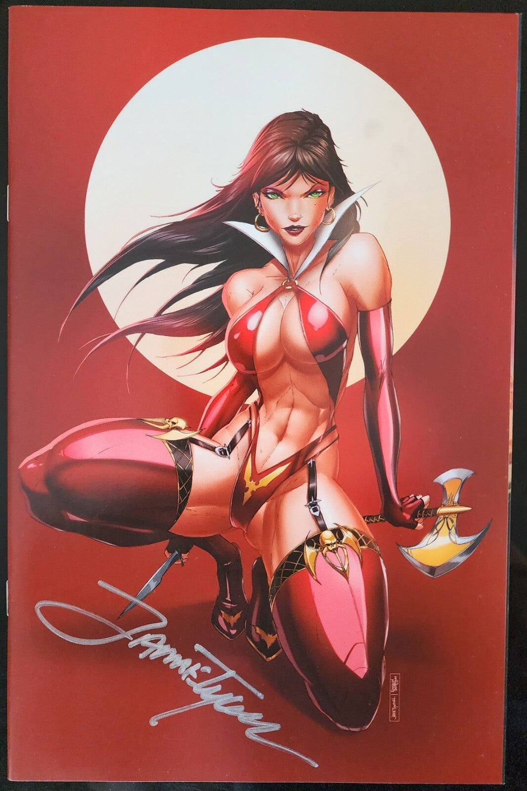 Vampirella vs. The Superpowers #1 Red Virgin Jamie Tyndall Signed With COA