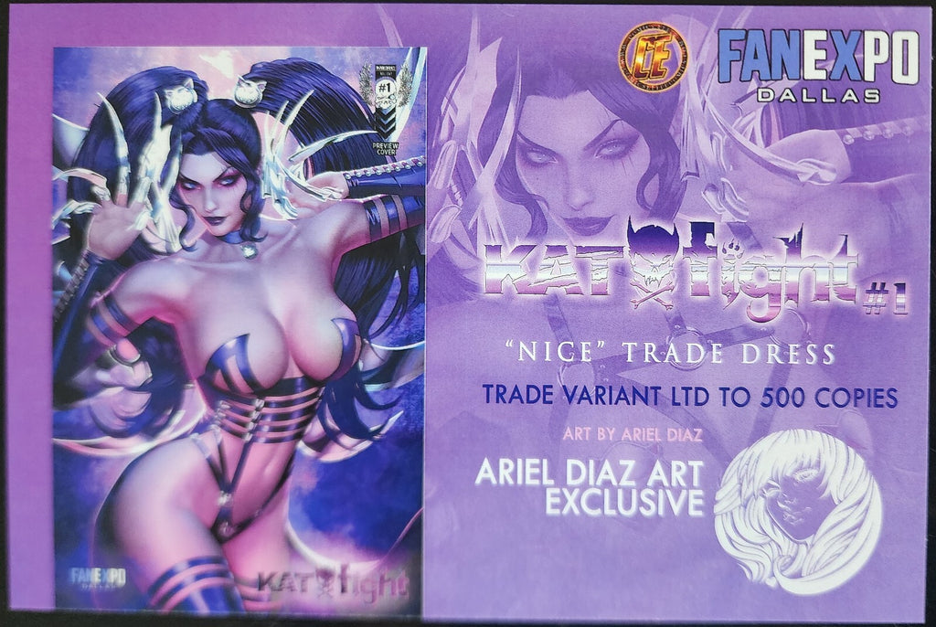 KATFIGHT #1 PREVIEW ARIEL DIAZ DALLAS 2024 FAN EXPO LINGERIE TRADE VARIANT LE500