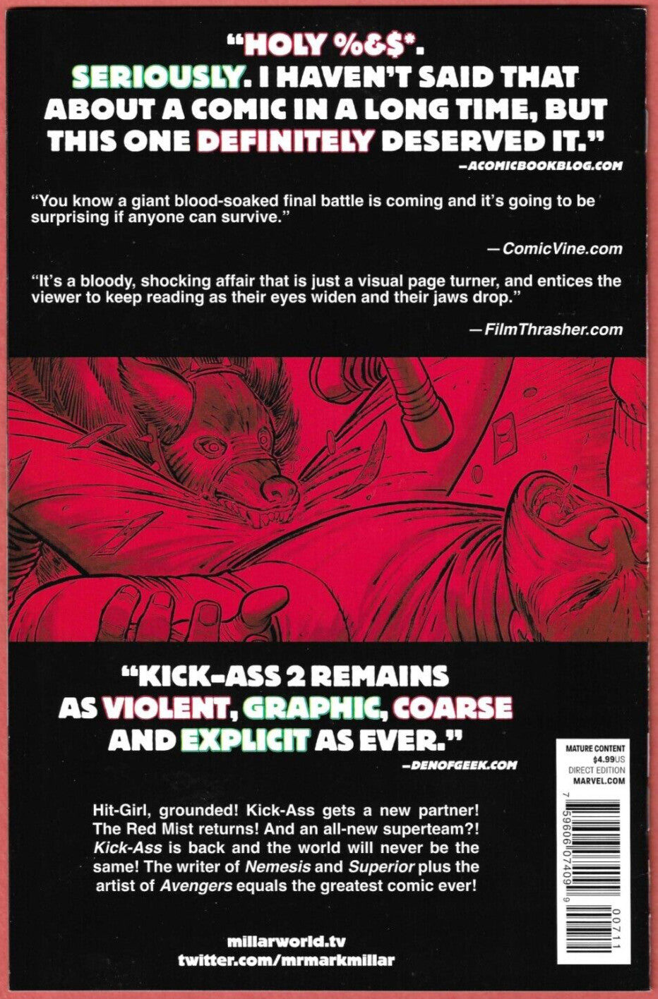Kick-Ass 2 #7 Comic Book 2012 Mark Millar John Romita Marvel