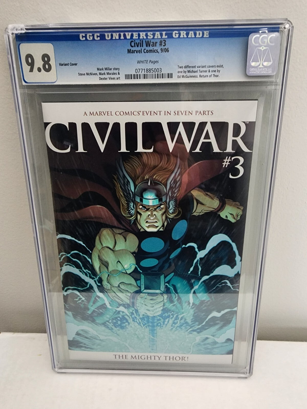 Civil War #3 CGC 9.8 Ed McGuinness 1st Clone Thor Ragnarok - Cracked Case