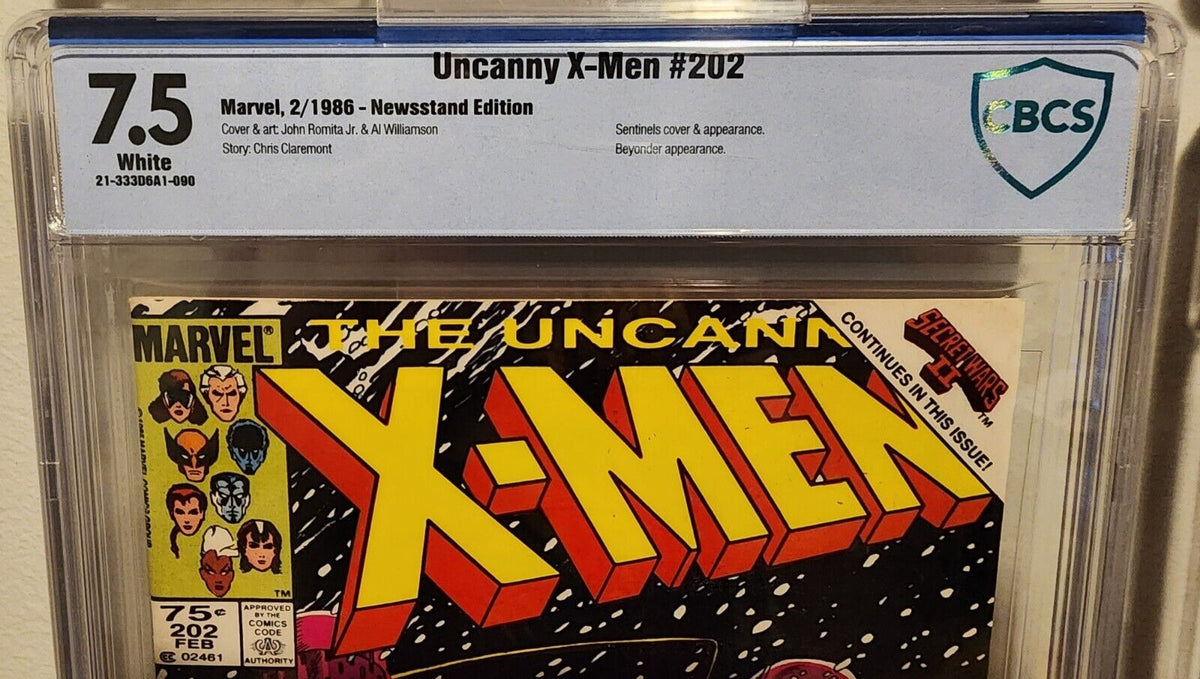 Uncanny X-Men 202 Newsstand CBCS 7.5 1986 Not CGC Secret Wars Unpressed