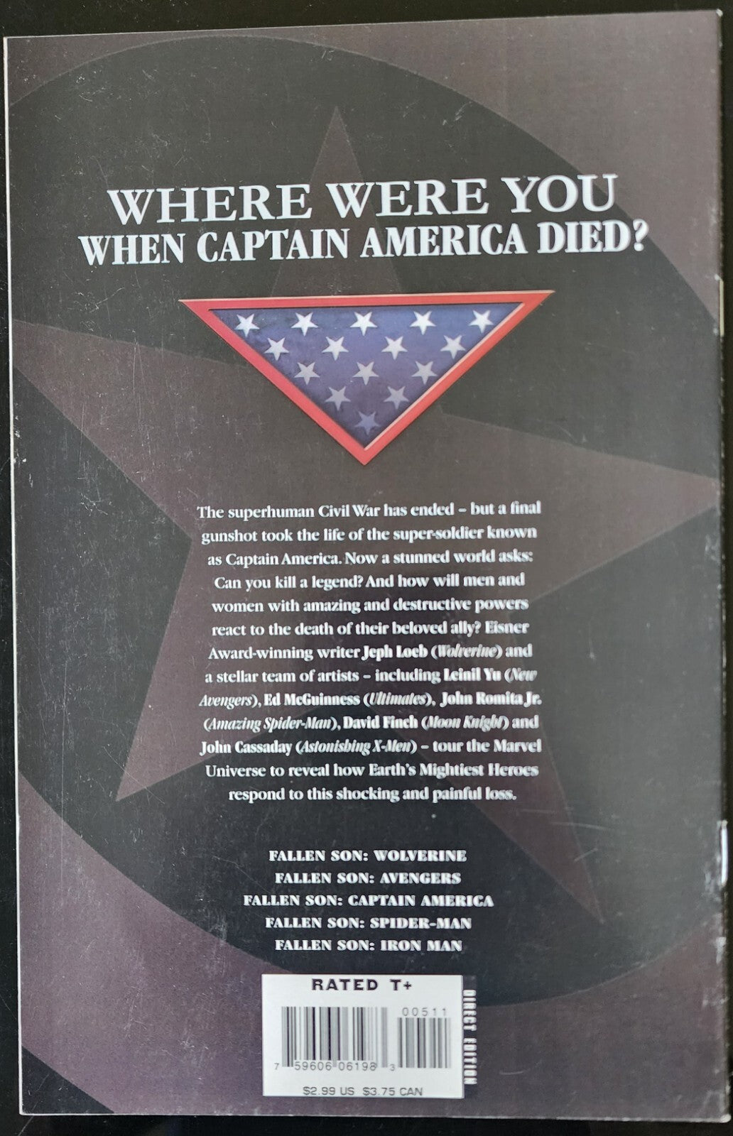 Fallen Son the Death of Captain America #5 2007 Michael Turner