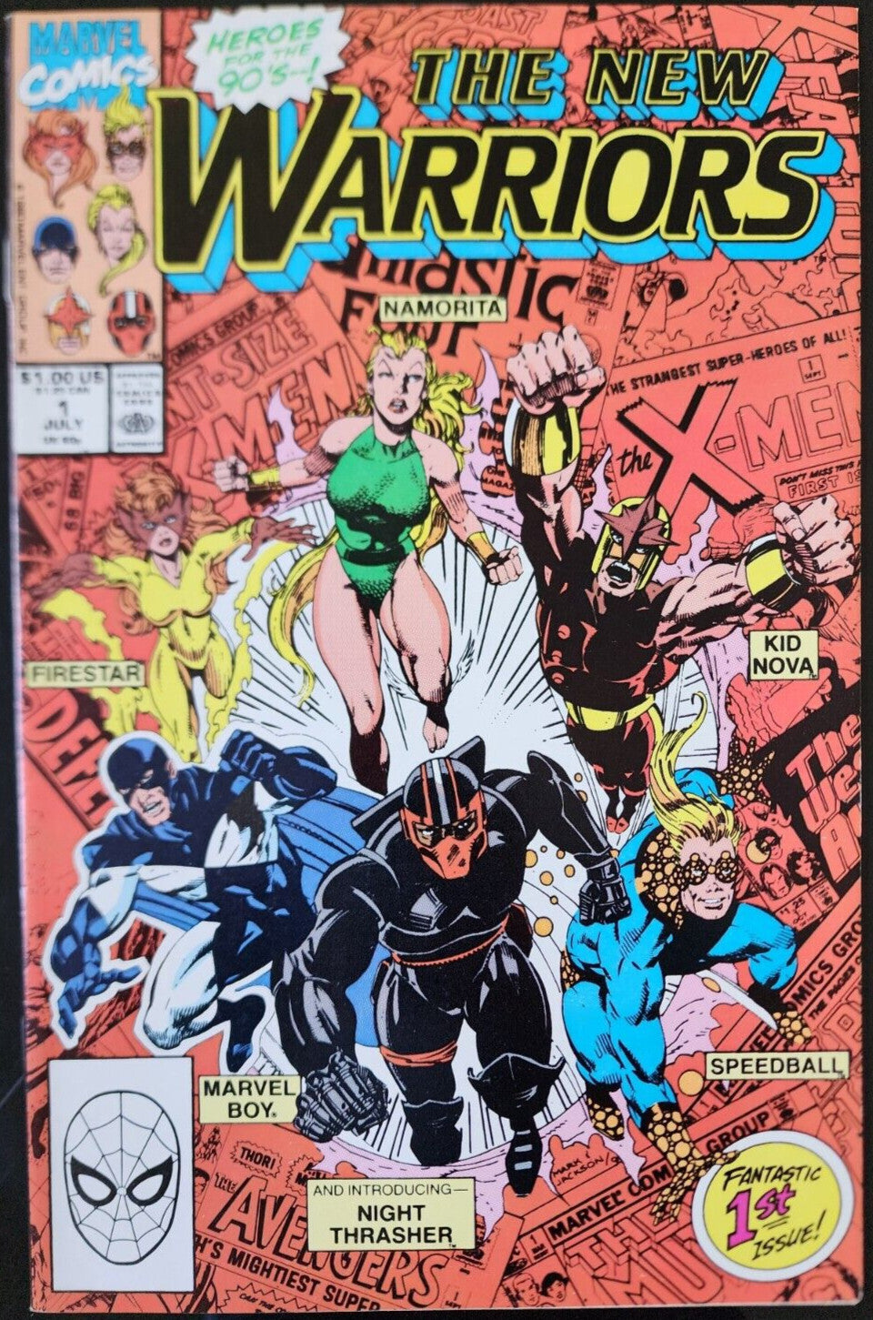 The New Warriors #1 1990 1st Night Thrasher and Origin of New Warriors Marvel