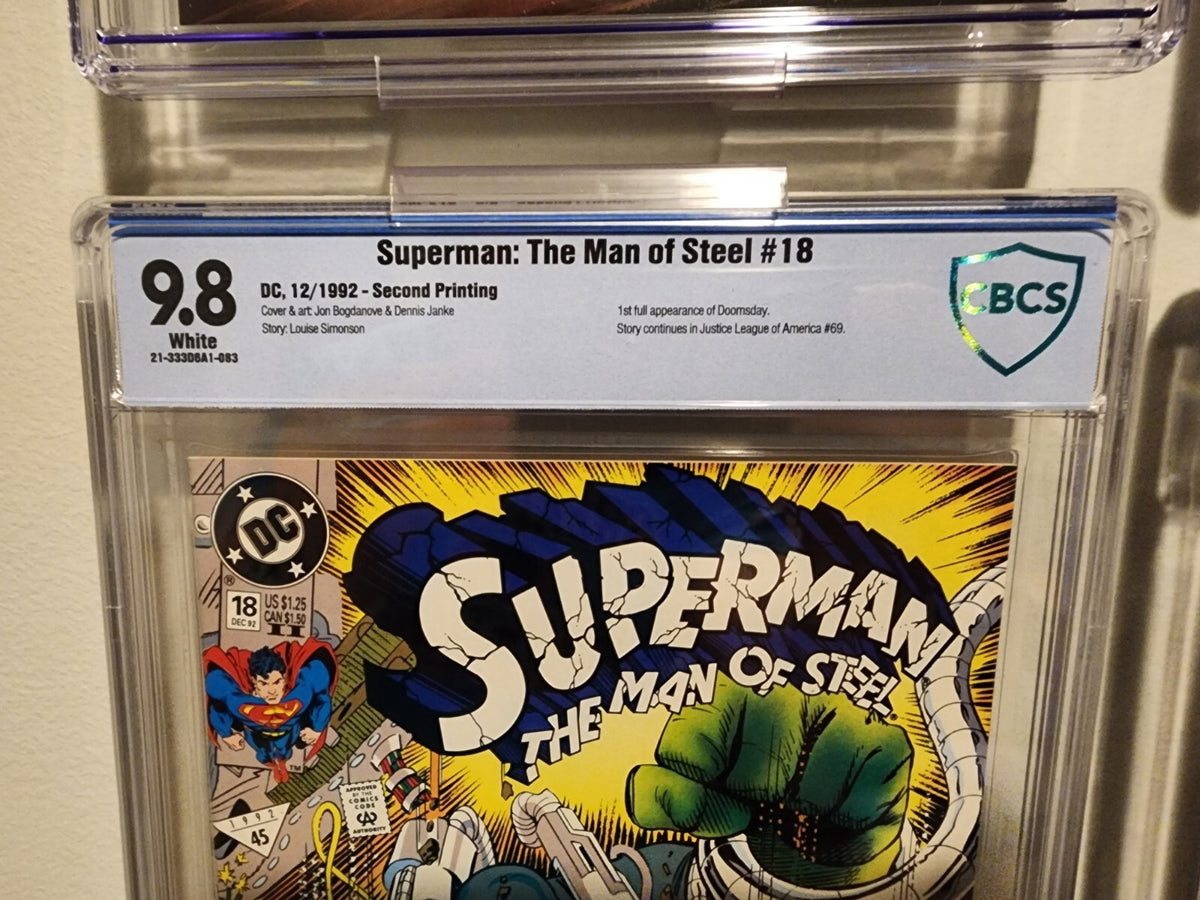 Superman Man of Steel #18 CBCS 9.8 2nd Print 1st Doomsday Not CGC 1992