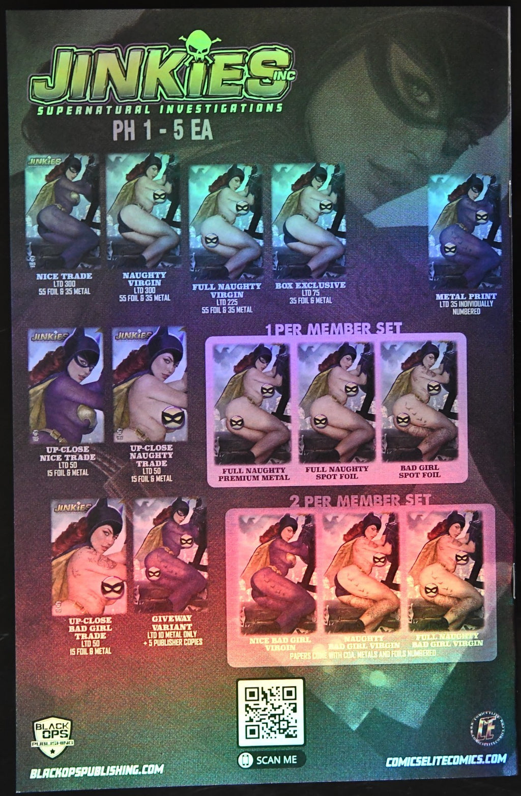 Jinkies #2 Shikarii Bat Babe Patreon Full Naughty Bad Girl Spot Foil Ltd 1/30