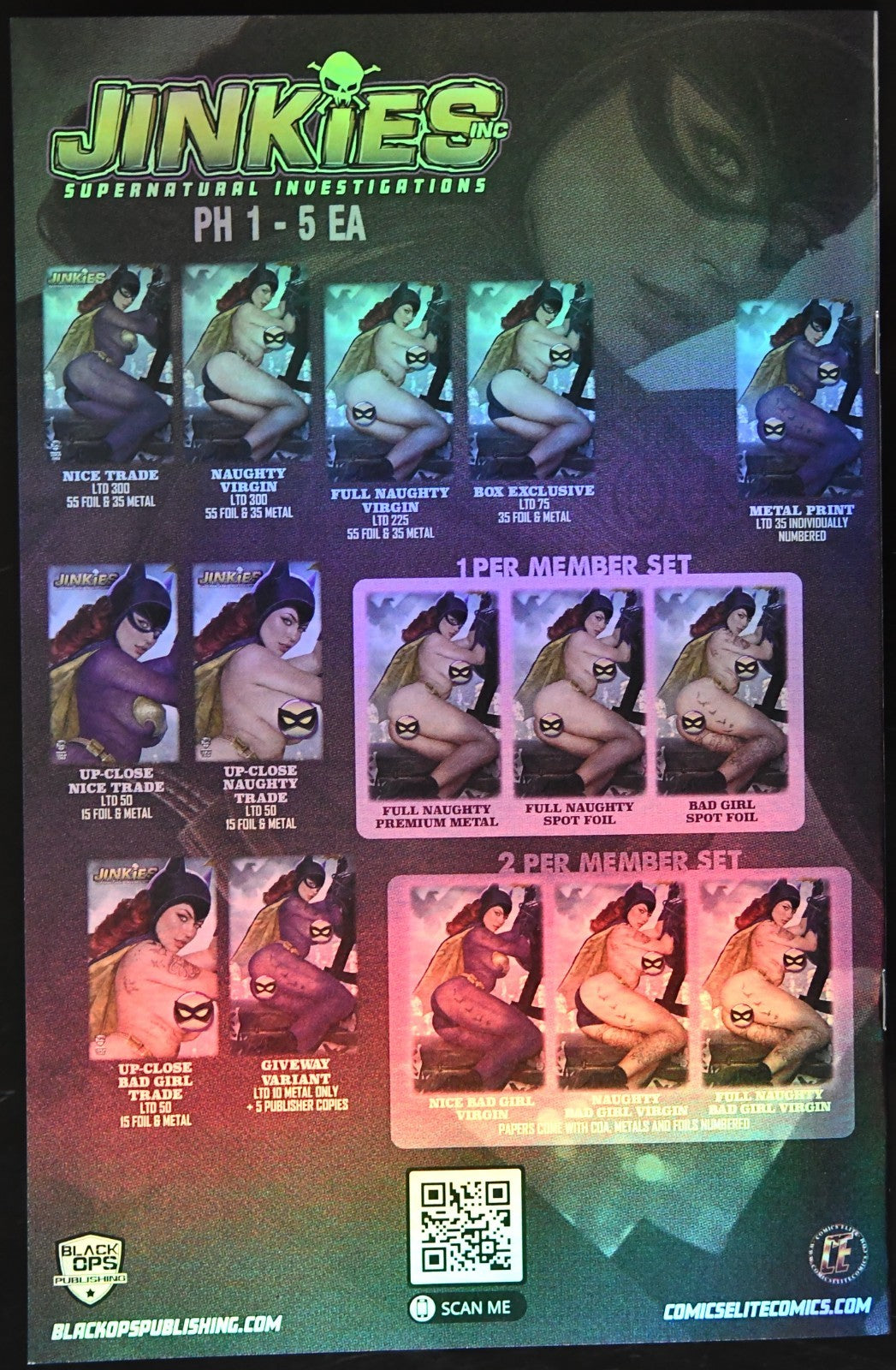 Jinkies #2 Shikarii Bat Babe Patreon Full Naughty Bad Girl Spot Foil Ltd 1/30