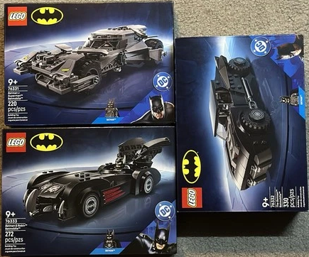 LEGO Batman Legendary Batmobile Collection 76331 76332 76333 3-Set Lot